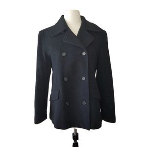 J. Crew Vintage Black Double Breasted Peacoat